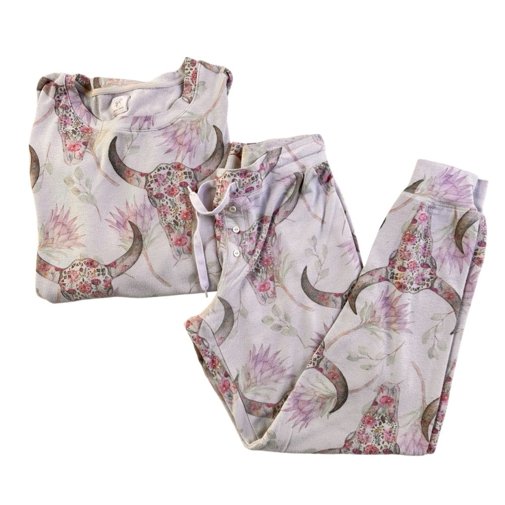 2 for $15 😍 Aspen Dream Blooming Skulls Pajama Set – Pink/Purple – Size M – GUC